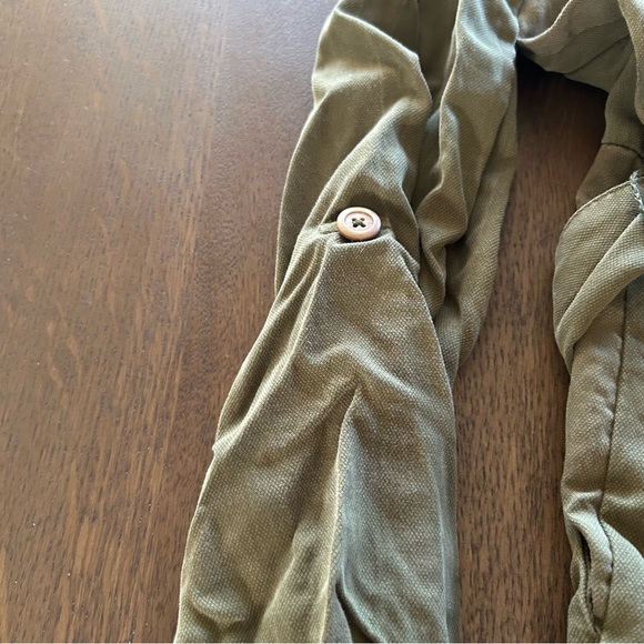 Anthropologie Preston utility jumpsuit belted olive green button down - Picture 12 of 13